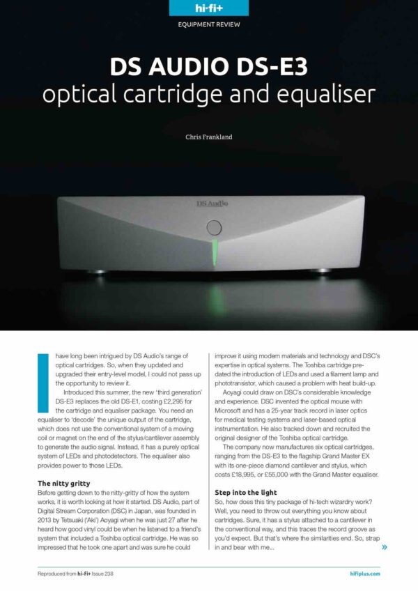 DS AUDIO DS-E3 OPTICAL CARTRIDGE AND EQUALIZER