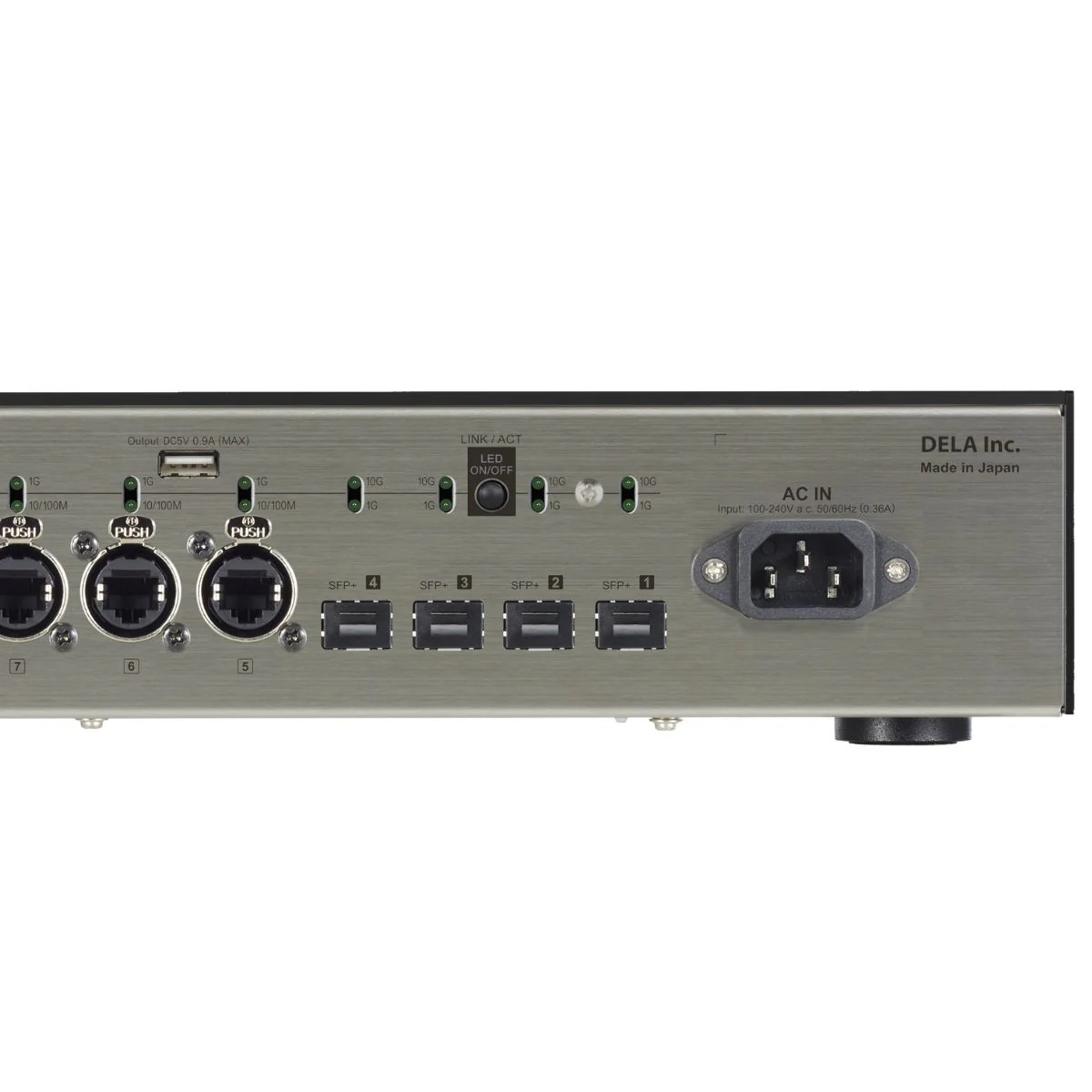 DELA S5 NETWORK SWITCH 6 dela formerly melco s5 network switch black rear zoom right