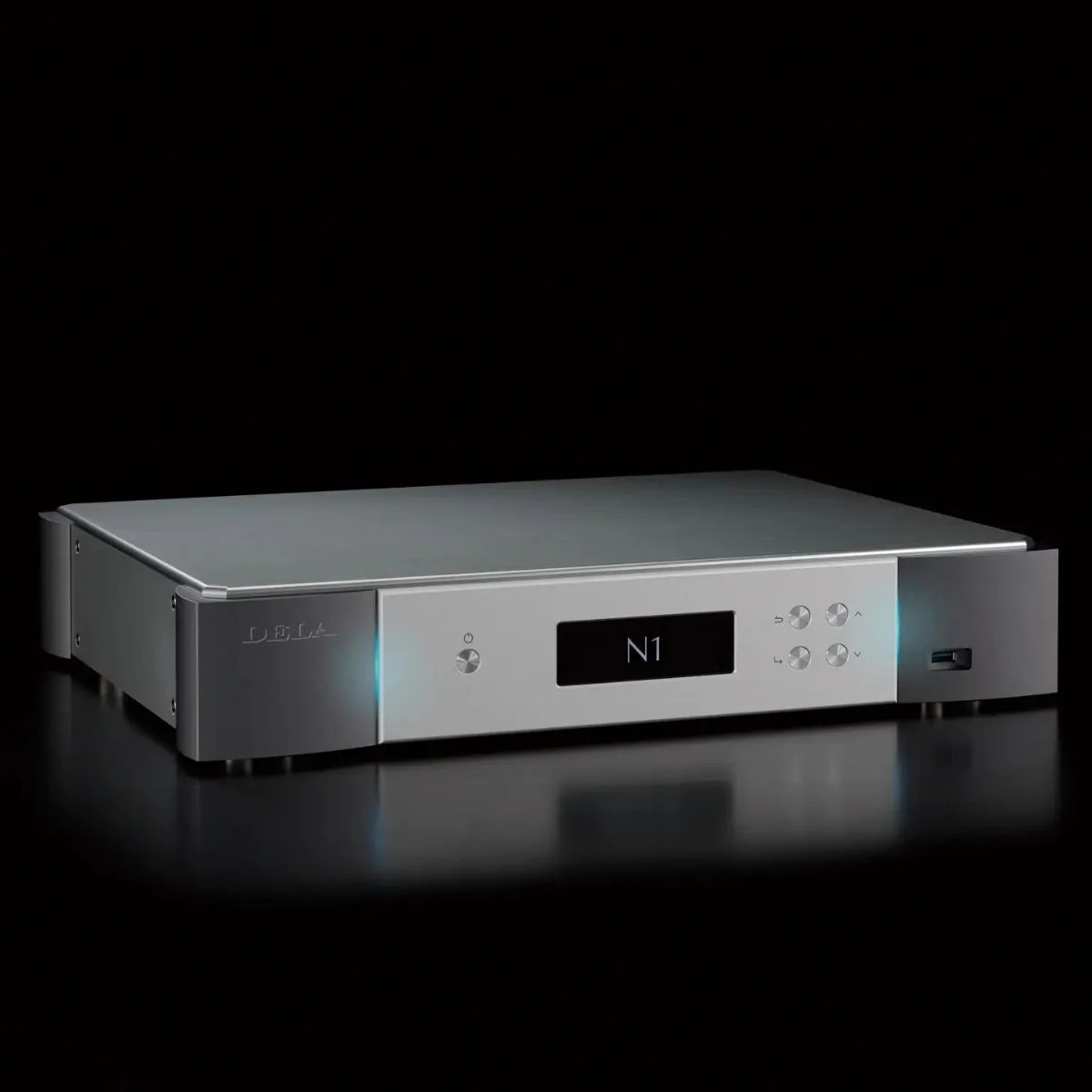 DELA N1 MUSIC LIBRARY 3 dela n1 music library server silver front angled