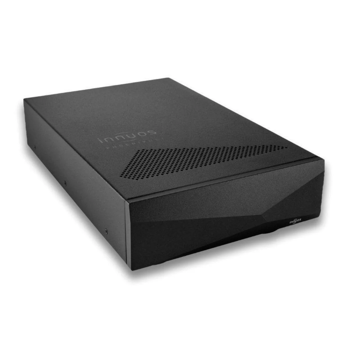 INNUOS PHOENIXNET NETWORK SWITCH 2 Innuos PhoenixNET Network Switch black angled