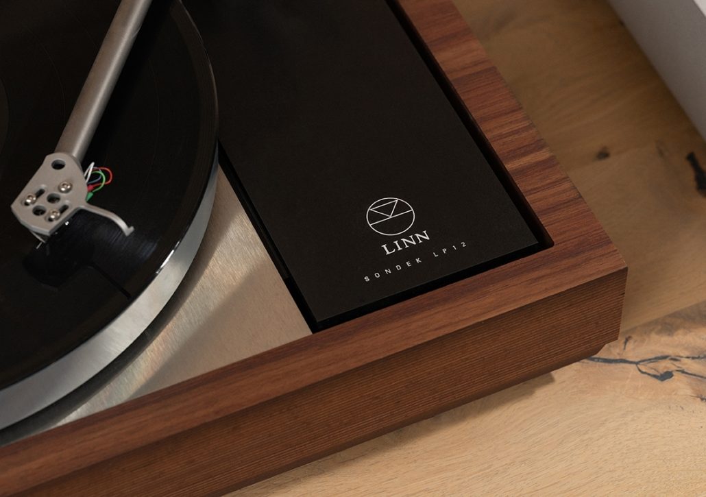 Close-up detail of a Linn LP12 turntable